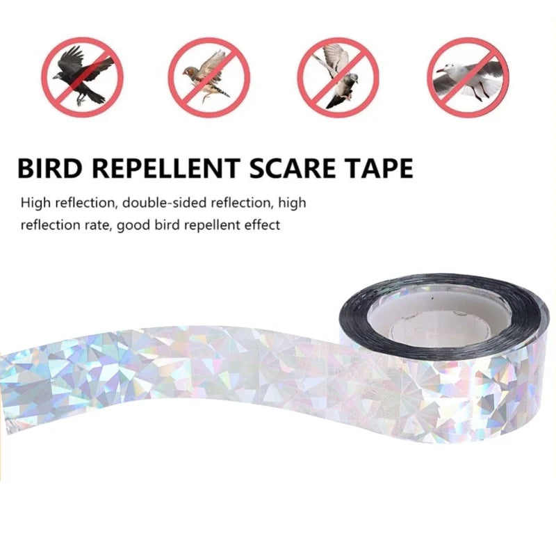 80M Anti Bird Tape Bird Scarer Flashing Reflective Tapes Non-toxic Bird Repeller Anti Pigeons Scare Double-sided Ribbon Repeller Peaceful Pleasures Health and Wellness