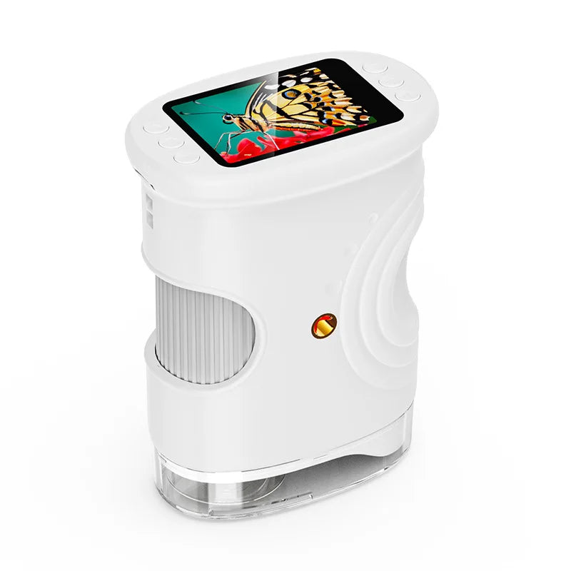 Handheld 2.0-Inch Children's Digital Microscope for Outdoor Exploration with 1000X High-Definition Magnification Peaceful Pleasures Health and Wellness WHITE