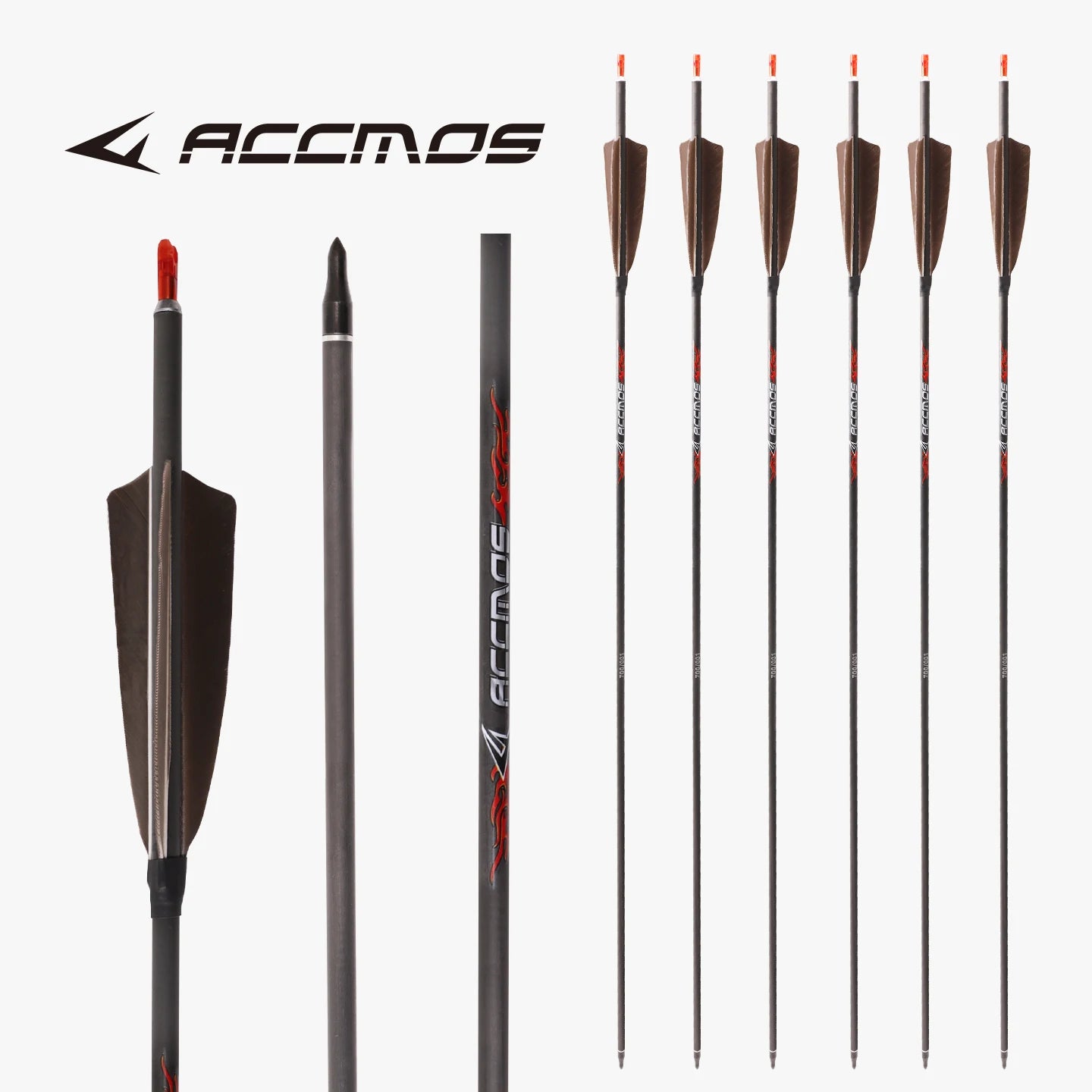 6 12 Pure Carbon Turkey Feather Arrow ID6 Spine 250 300 350 400 500