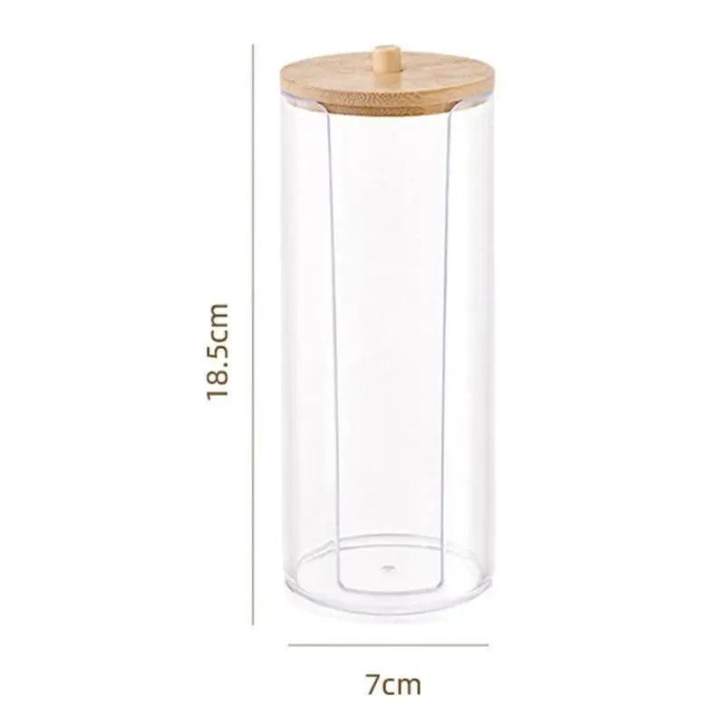 Round Acrylic Cotton Swab Box With Lid Dustproof Makeup Cotton Storage Toothpick Organizer Box Peaceful Pleasures Health and Wellness A7