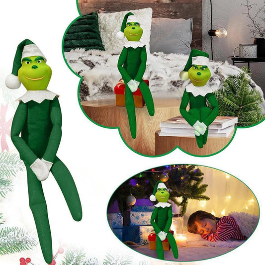 Elf Christmas Tree Decoration Doll Green Fur Monster Doll Elf Decorations Xmas Room Tree Decor Party Supplie Room Tree Decor Peaceful Pleasures Health and Wellness