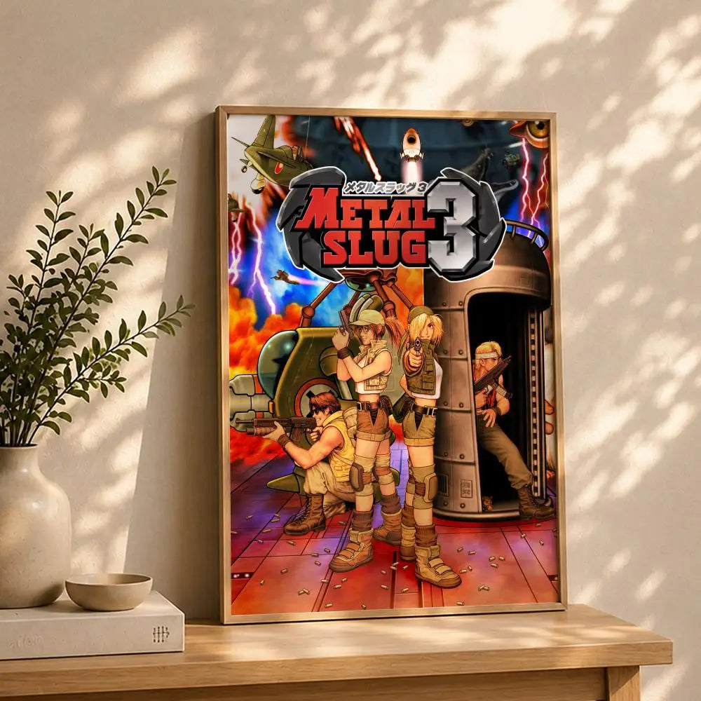 Game M-Metal SlugS Poster HD Self Adhesive Waterproof Wall Art Ideal for Home Office Dorm Bedroom Great Gift Peaceful Pleasures Health and Wellness