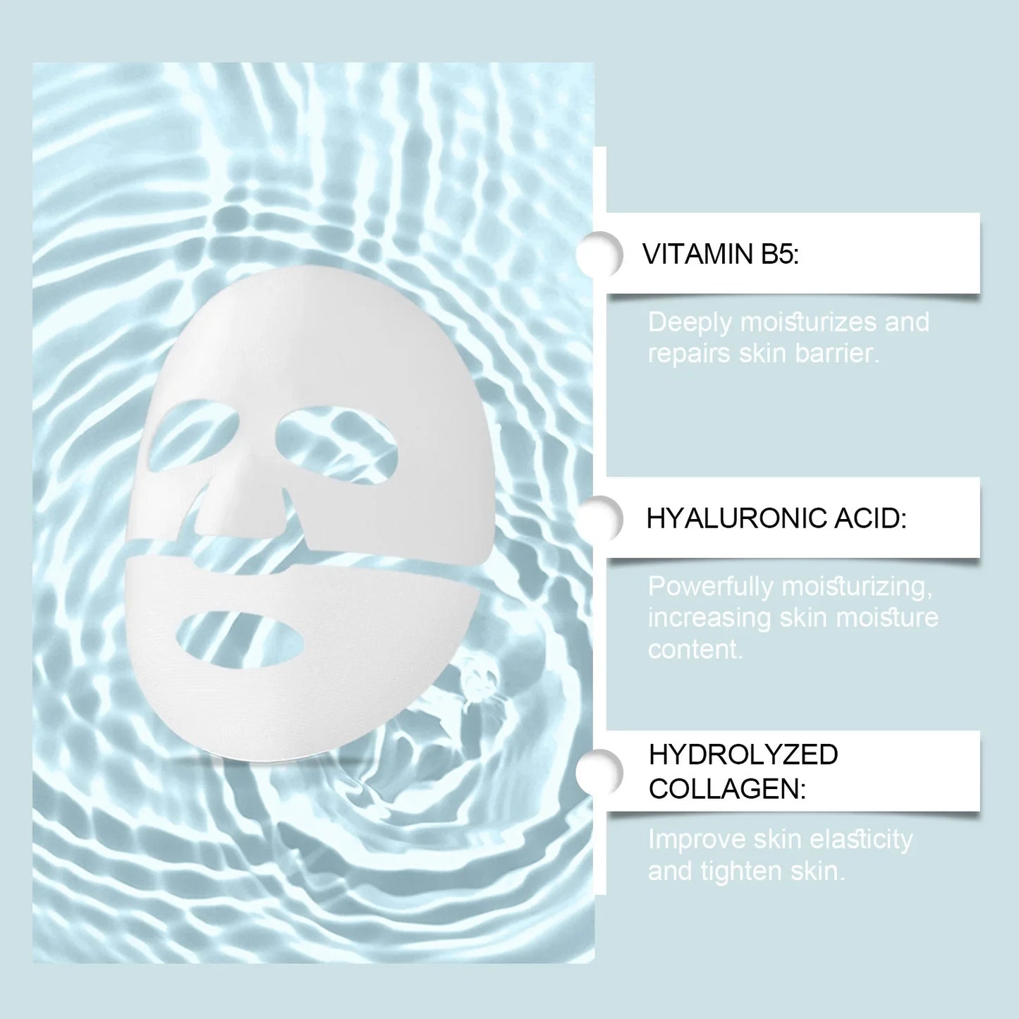 EELHOE Nicotinamide Face Mask – Collagen, Hyaluronic Acid Firming