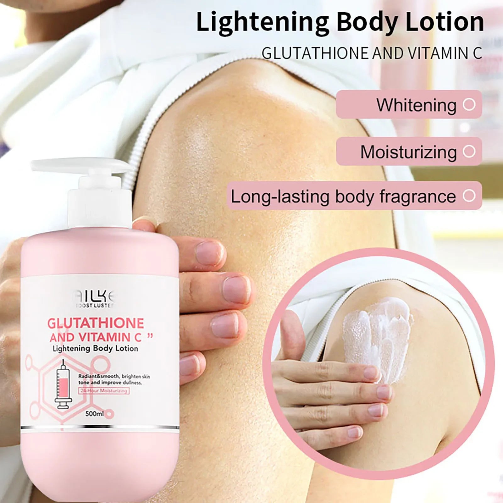 AILKE Vitamin C & Glutathione Brightening Body Lotion 500ml Peaceful Pleasures Health and Wellness