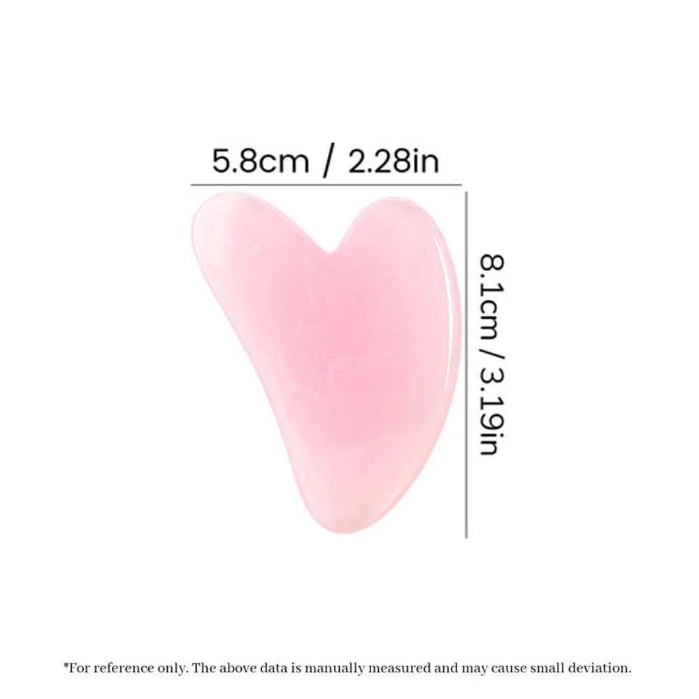 Heart-Shape Gua Sha Face Massager – Rose Quartz Scraping Board