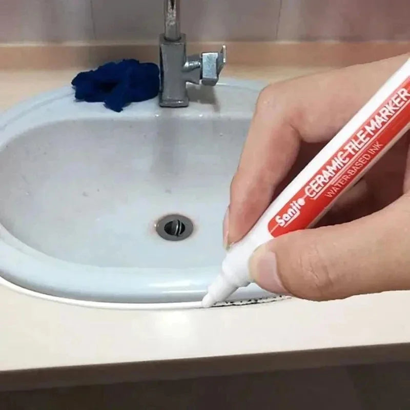 Mold-Resistant Waterproof Ceramic Tile Grout Marker Pen for Kitchen & Bathroom Wall And Floor Repair Peaceful Pleasures Health and Wellness