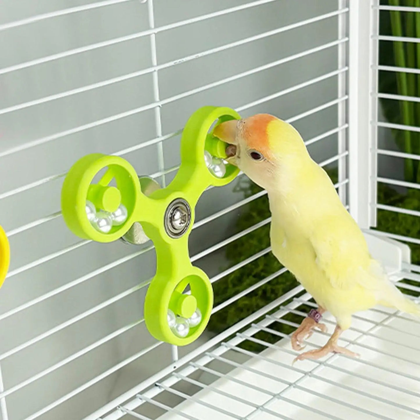 Interactive Rotating Spinner Wheel Bird Toy | Parrots & Parakeets Bird Cage Toy Peaceful Pleasures Health and Wellness
