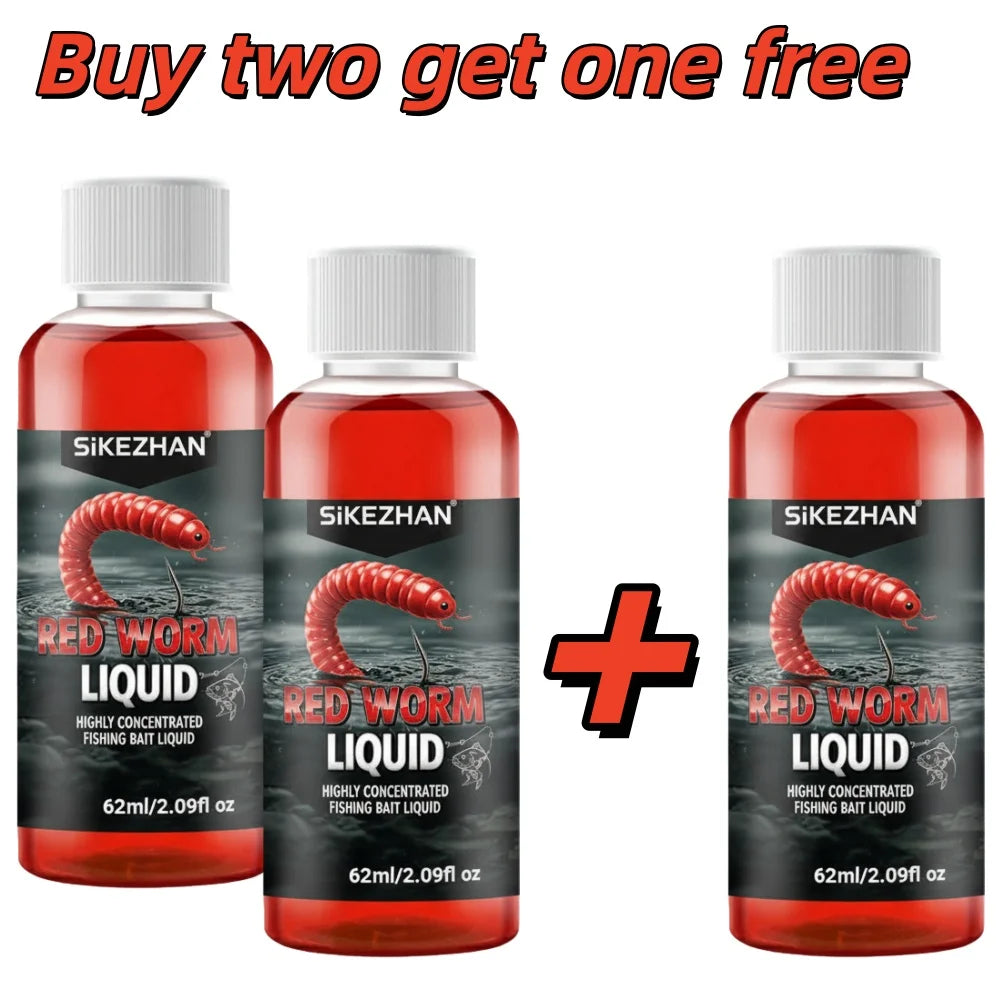 Red Worm Liquid Bait Additive 62ML High Concentration Fish Attractant Lure Oil for Freshwater Saltwater River Lake Carp Bass Peaceful Pleasures Health and Wellness 3PCS