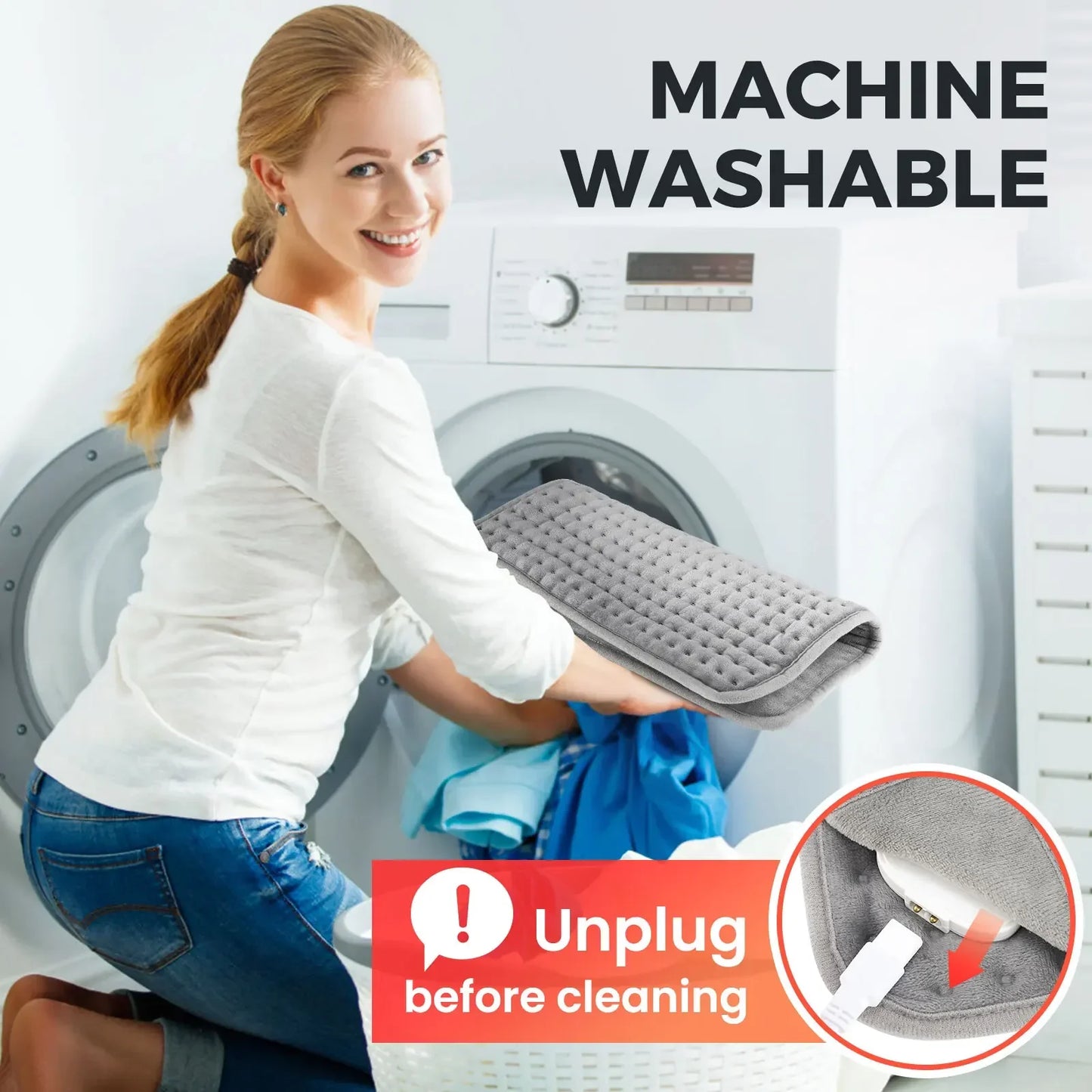 Electric Heated Foot Warmer Pad | Washable, 9 Heat Settings