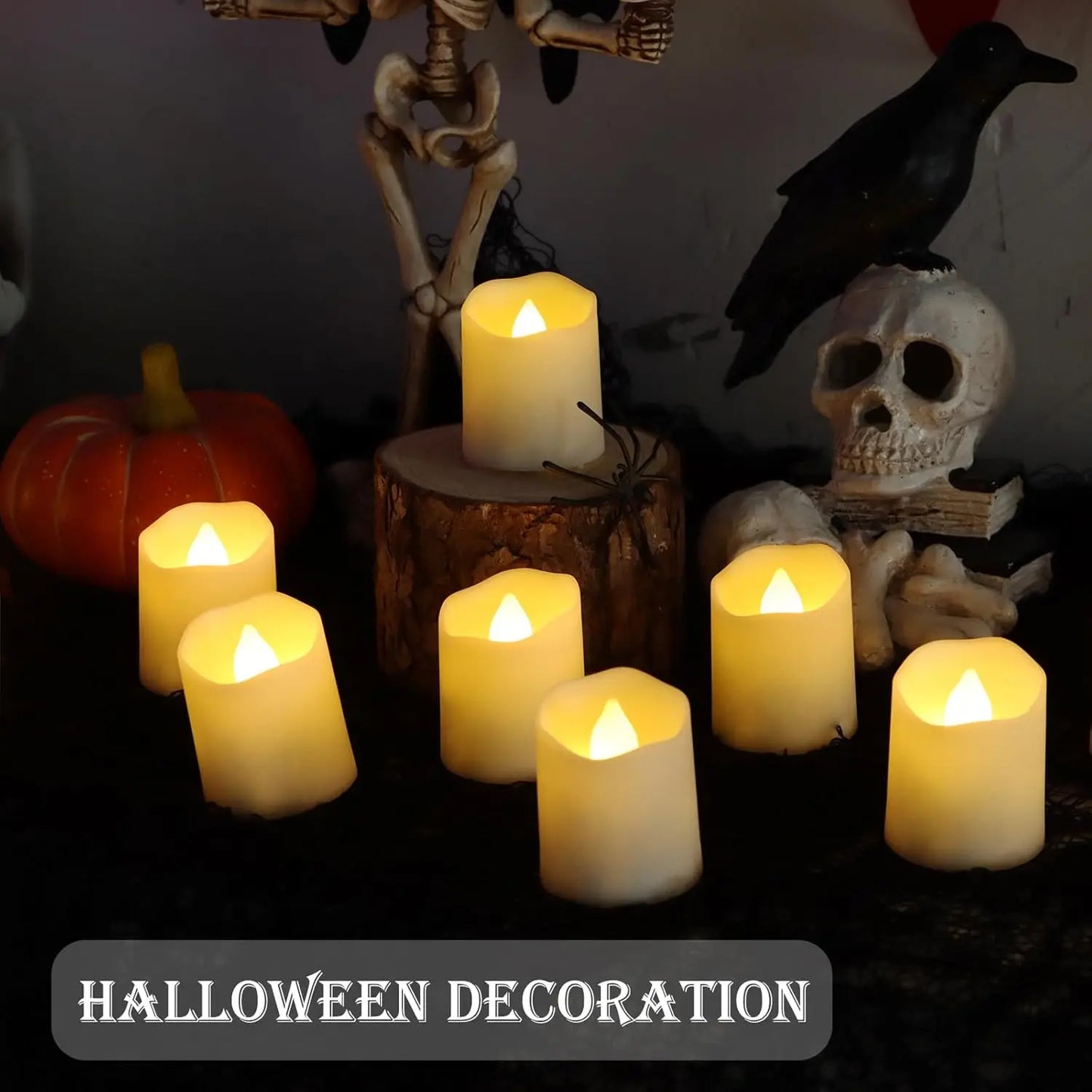 Rechargeable Tea Light Candles with Remote Realistic Flameless Flickering Tealight Electronic Candles for Halloween Christmas Peaceful Pleasures Health and Wellness