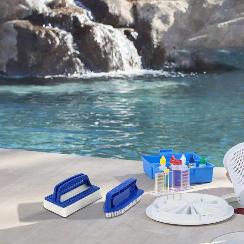 Pool Scrub Brush with Non-Slip Handle – 2-Pack Sponge
