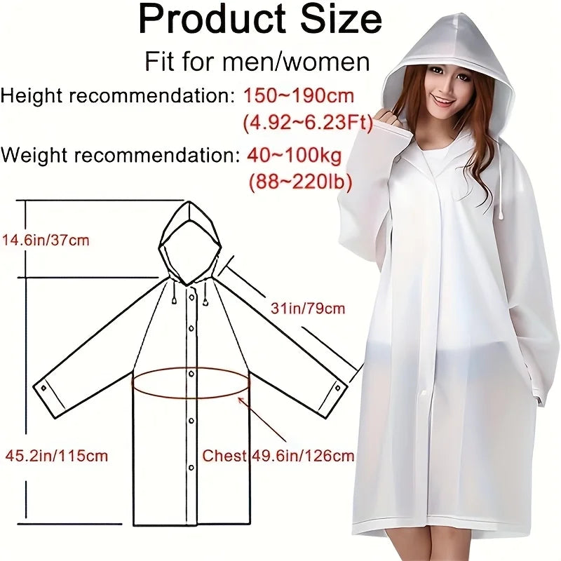 2-pc Two-piece, reusable raincoat with hood and sleeves, lightweight and compact, versatile raincoat that can be carried around Peaceful Pleasures Health and Wellness
