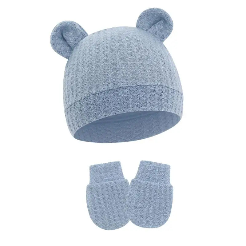 Newborn Baby Hat & Mittens Set | Soft Cotton, 0–6 Months