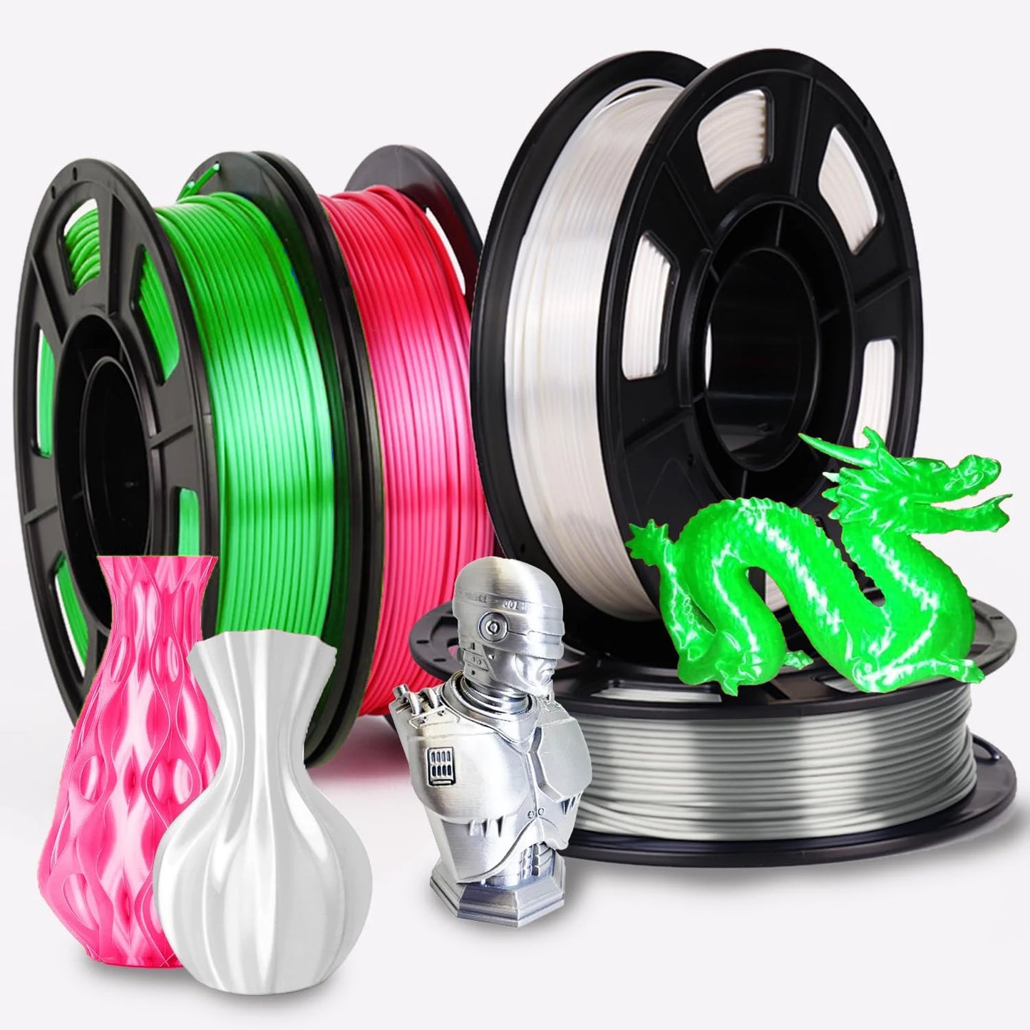 3D Maliang PLA Silk Filament 1.75mm – 4-Color Pack 4×250g