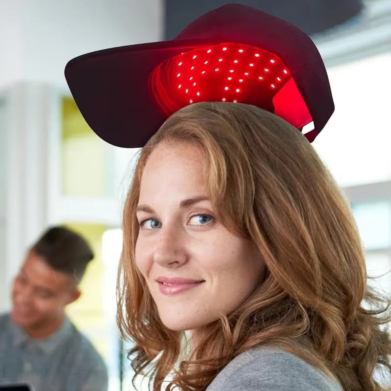 Head Massage Cap, Scalp and Hair Massage Cap 4 Modes to Choose From, Red and Blue Colors Alternate Display, Time Setting. Multiple High-Quality Red and Blue Colored Beads. Large-Capacity Battery, Convenient USB Charging Model Peaceful Pleasures Health and Wellness