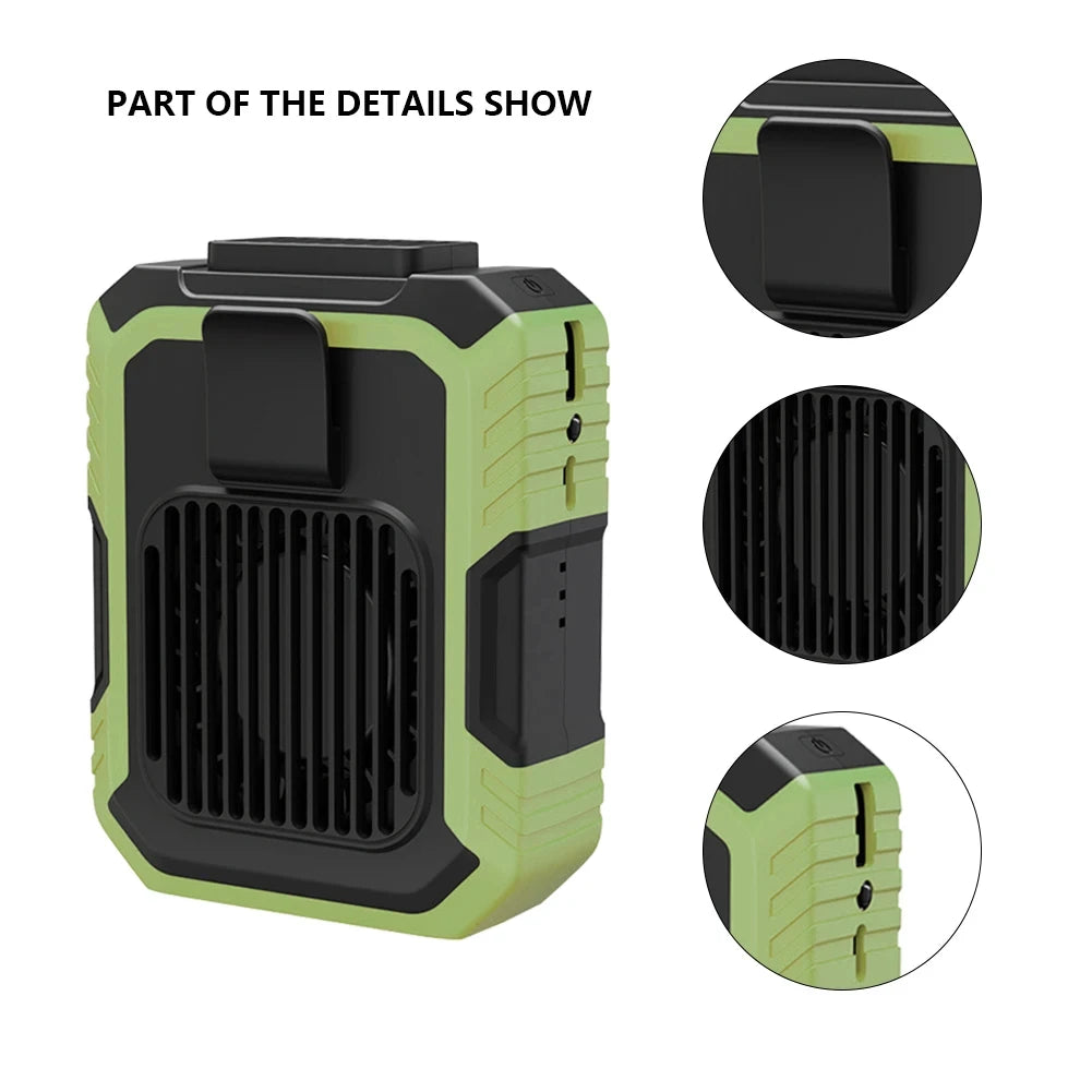 Portable Belt Fan 3 Speed 4000mAh Hands-free Fan USB Rechargeable Cooling Waist Fan Emergency Mobile Power Bladeless for Outdoor Peaceful Pleasures Health and Wellness