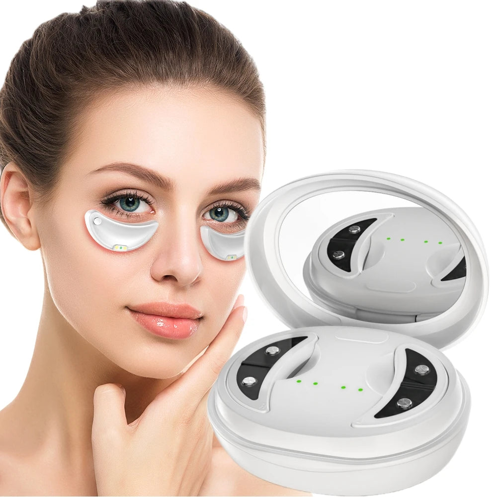 660nm Red Light Eye Massager with EMS Anti-Aging Eye Care Device Reduce Bags & Dark Circles Portable Eye Rejuvenation Pads Peaceful Pleasures Health and Wellness