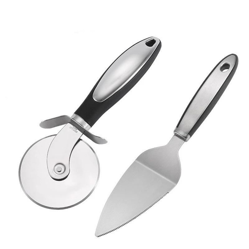 2-Pack Stainless Steel Pizza Cutter Wheel | Finger Guard, Non-Slip Handle – Dishwasher Safe Pizza & Pastry Slicer