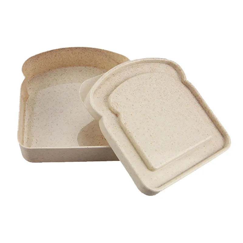 Toast Shaped Lunch Box Sandwich Container Leakproof Bento School Office Picnic Lunch Box for Kids Food Storage Containers Peaceful Pleasures Health and Wellness Beige 1 1