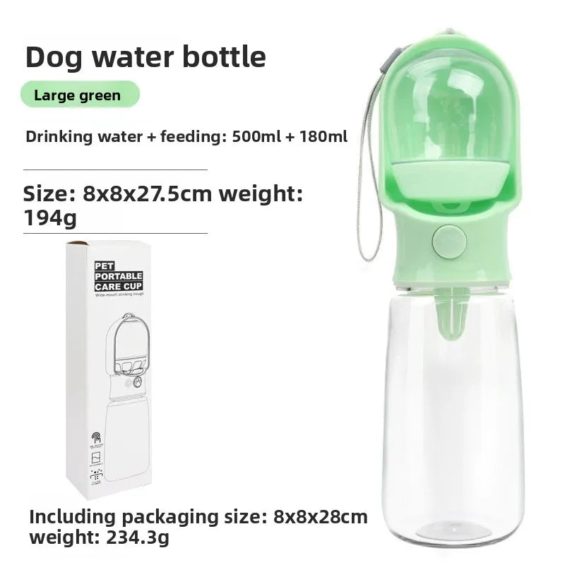 Portable Dog & Cat Water Bottle with Food Storage | Travel Pet Bowl
