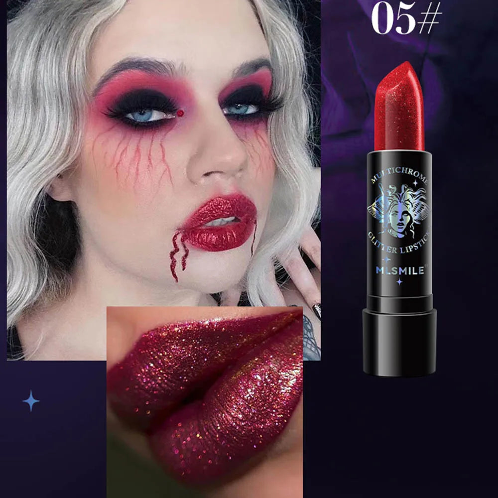 MLSMILE Glitter Lipstick | Waterproof Metallic Pearlescent 6 Colors