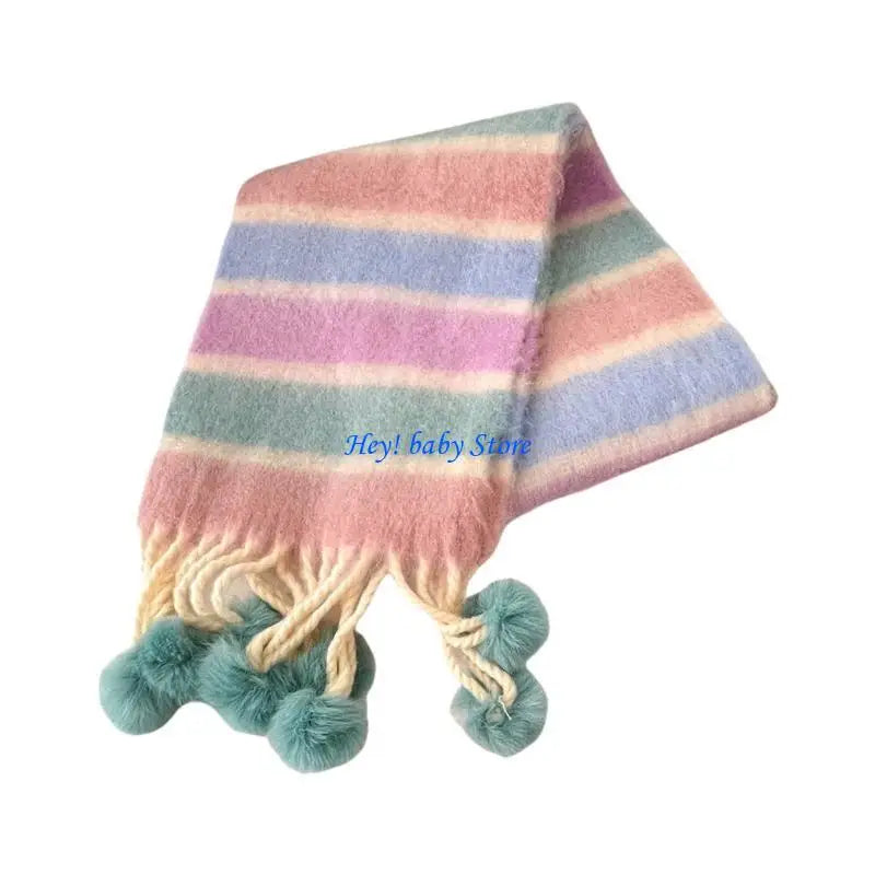 Kids Rainbow Knit Scarf | Soft Neck Warmer Ages 3–12