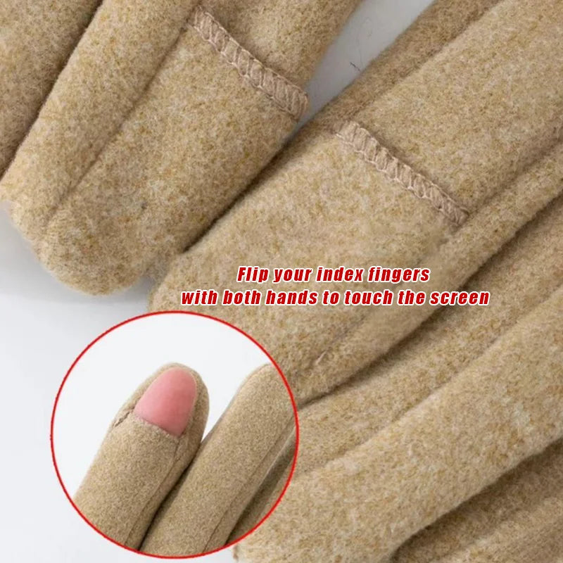 Women's Touchscreen Winter Gloves | Faux Fur Windproof Knit