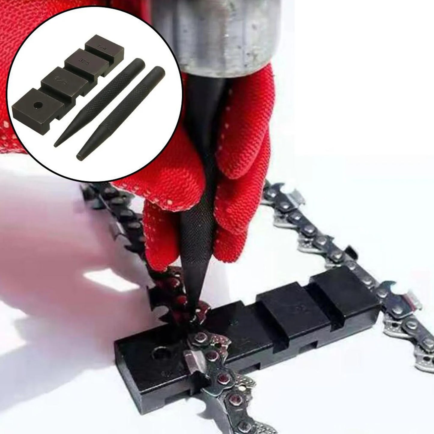 Portable Chainsaw Breaker Kit Chain Anvil and Punch Tool 10 Link Repair Preset Straps Compatible with 1/4 3/8 Inch 325 404 Pitch Peaceful Pleasures Health and Wellness