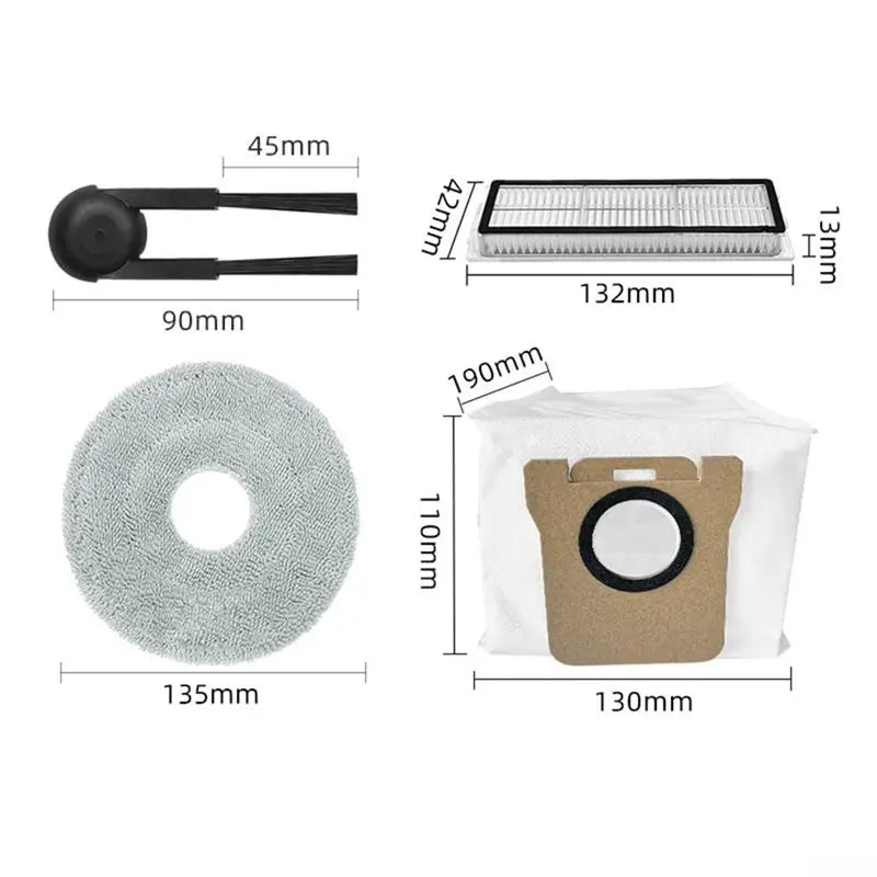 A36T-For Mijia M40S/OV31CN Robot Vacuum,Replacement Parts Set Including Filters, Microfiber Mop Cloths, Dust Bags& Side Brushes Peaceful Pleasures Health and Wellness