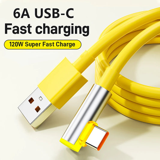 90° Elbow USB-C Cable 120W Fast Charging for Xiaomi Redmi USB-C Charging Cable Peaceful Pleasures Health and Wellness