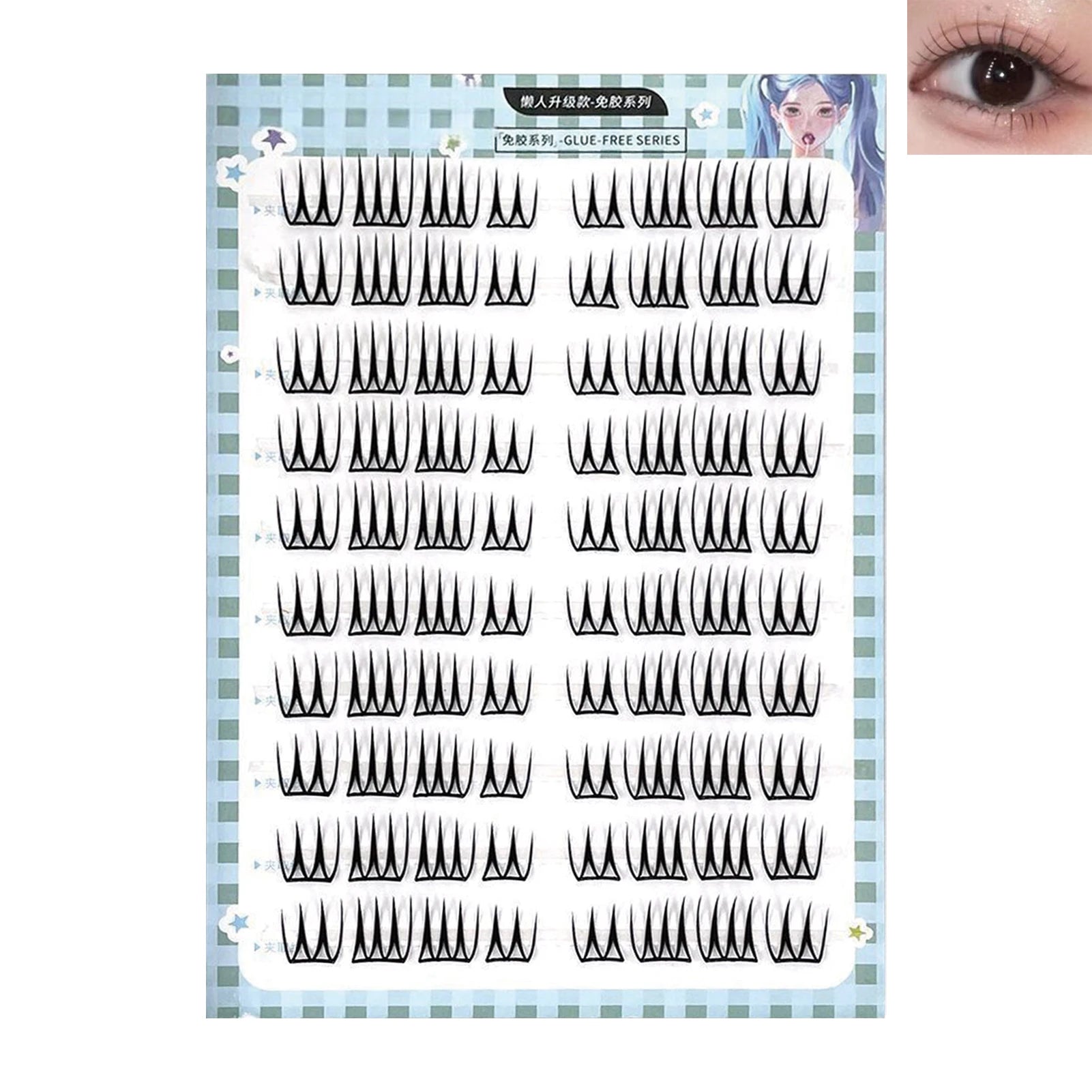 10 Rows Korean Girl Group Style False Eyelashes U Shape Wispy Idol Lashes Enlarge Eyes Natural Self Adhesive Eyelash Extension Peaceful Pleasures Health and Wellness
