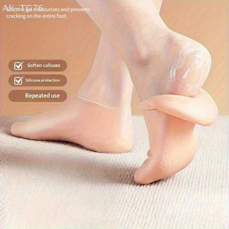 Silicone Moisturizing Gel Foot Socks | Reusable Foot Spa Cover