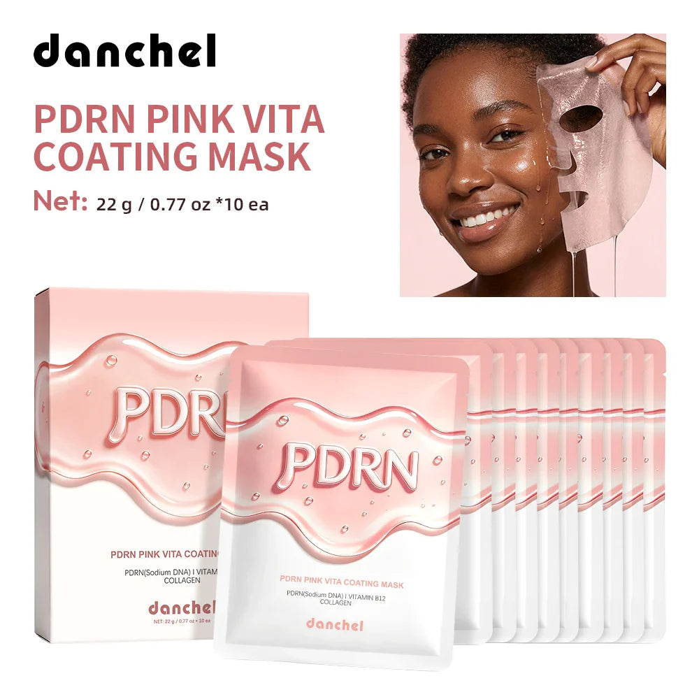 10-Pack PDRN Pink Vitamin Sheet Mask – Hydrate & Brighten