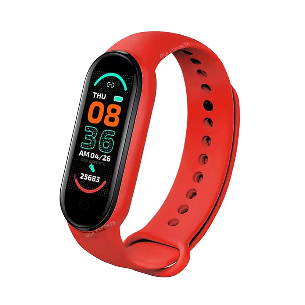 M9 Smart Watch Men Women Fitness Smart Bracelet Sports Band Heart Rate Blood Pressure Monitor Waterproof Multi-function Watches Peaceful Pleasures Health and Wellness Red