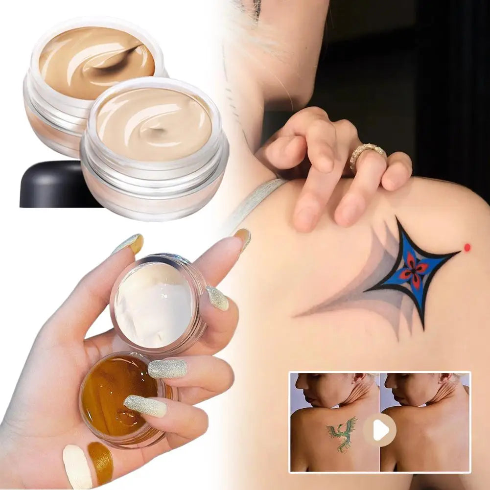 Dual-Tone Tattoo & Scar Concealer Cream – Waterproof & Long-Lasting