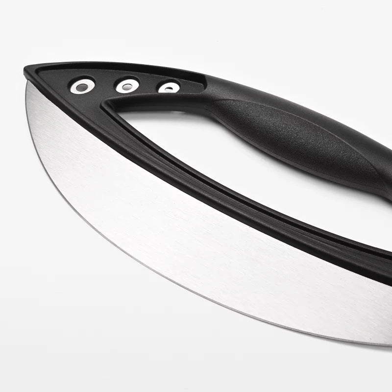 Semi-Circular Cutting Pizza Cut Vanilla with Knife Stainless Steel Slicer Knife with Blade Cover Premium Kitchen Pizza Tools Peaceful Pleasures Health and Wellness