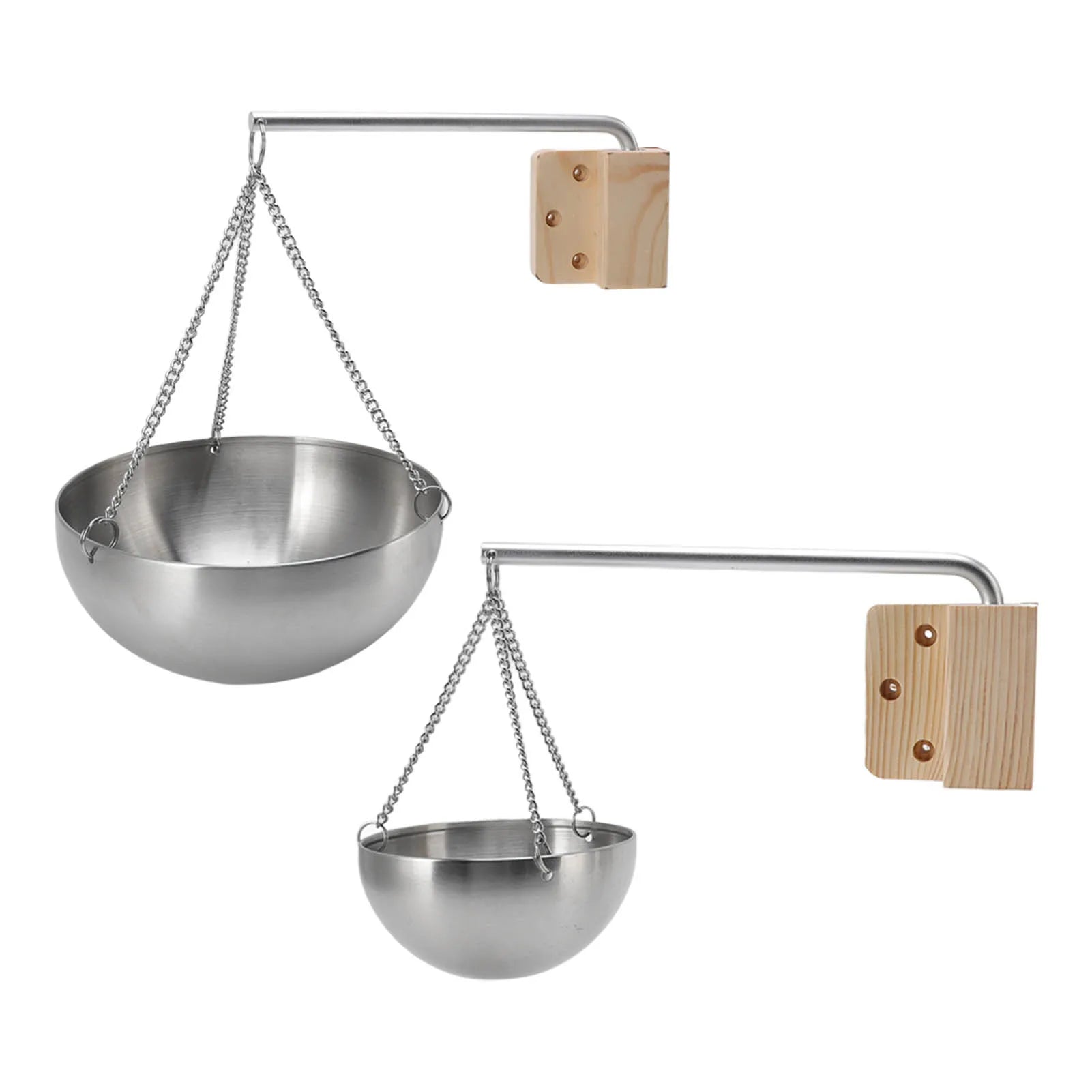 Sauna Essential Oil Bowl Stainless Steel Easy To Use Glossy Hanging Sauna Oil Cup Swingable with Wooden Block for Relaxing Peaceful Pleasures Health and Wellness