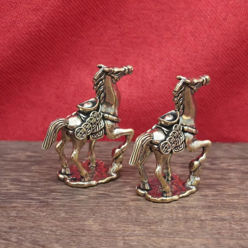 Bronze Horse Desktop Decoration Living Room Tea Table Sculpture Metal Craft Home Decorations Chinese Zodiac Horse Statue муравьи Peaceful Pleasures Health and Wellness