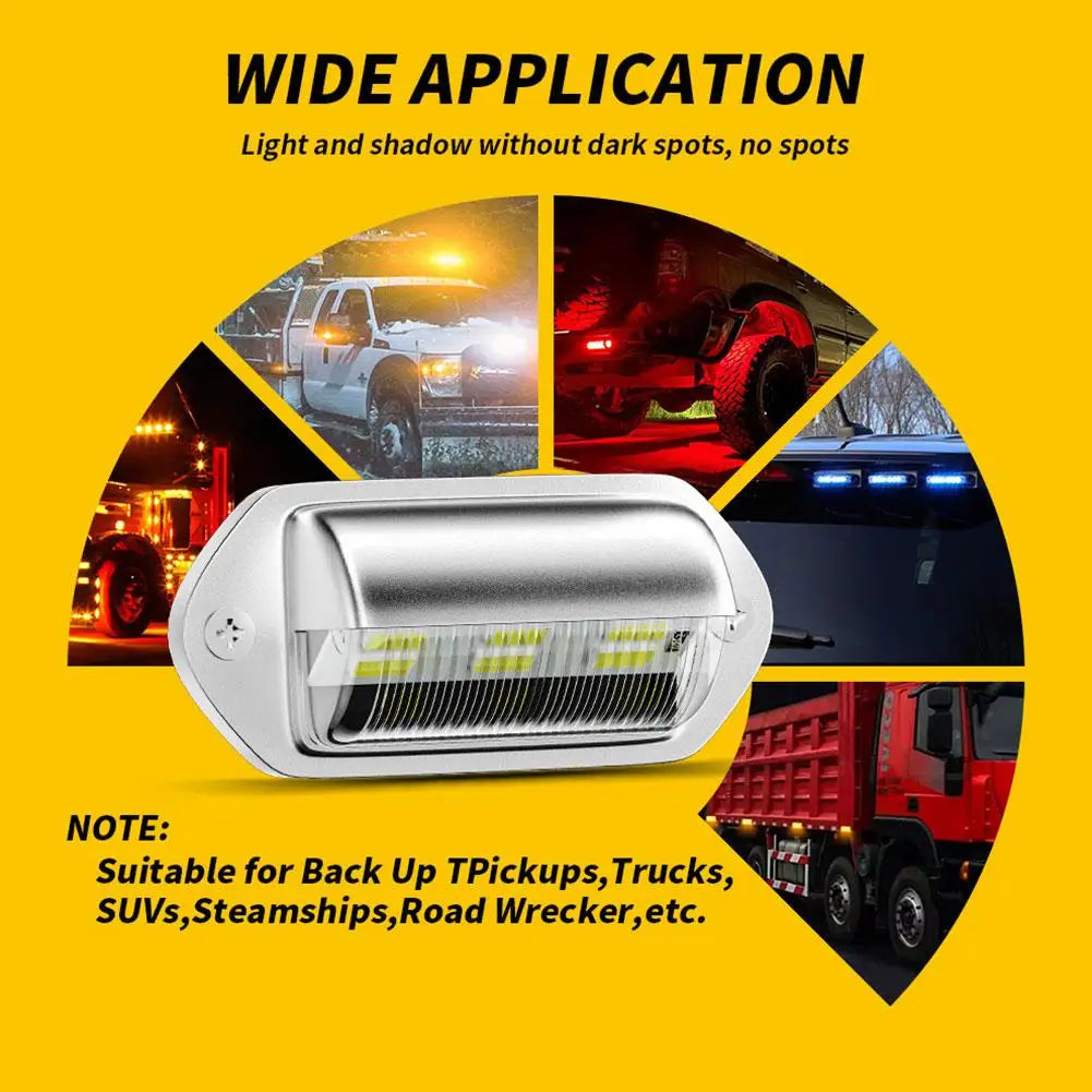 Universal Silver 6 Led License Plate Tag Lights Lamps For Truck Suv Trailer Van LED license plate light LED license plate light Peaceful Pleasures Health and Wellness
