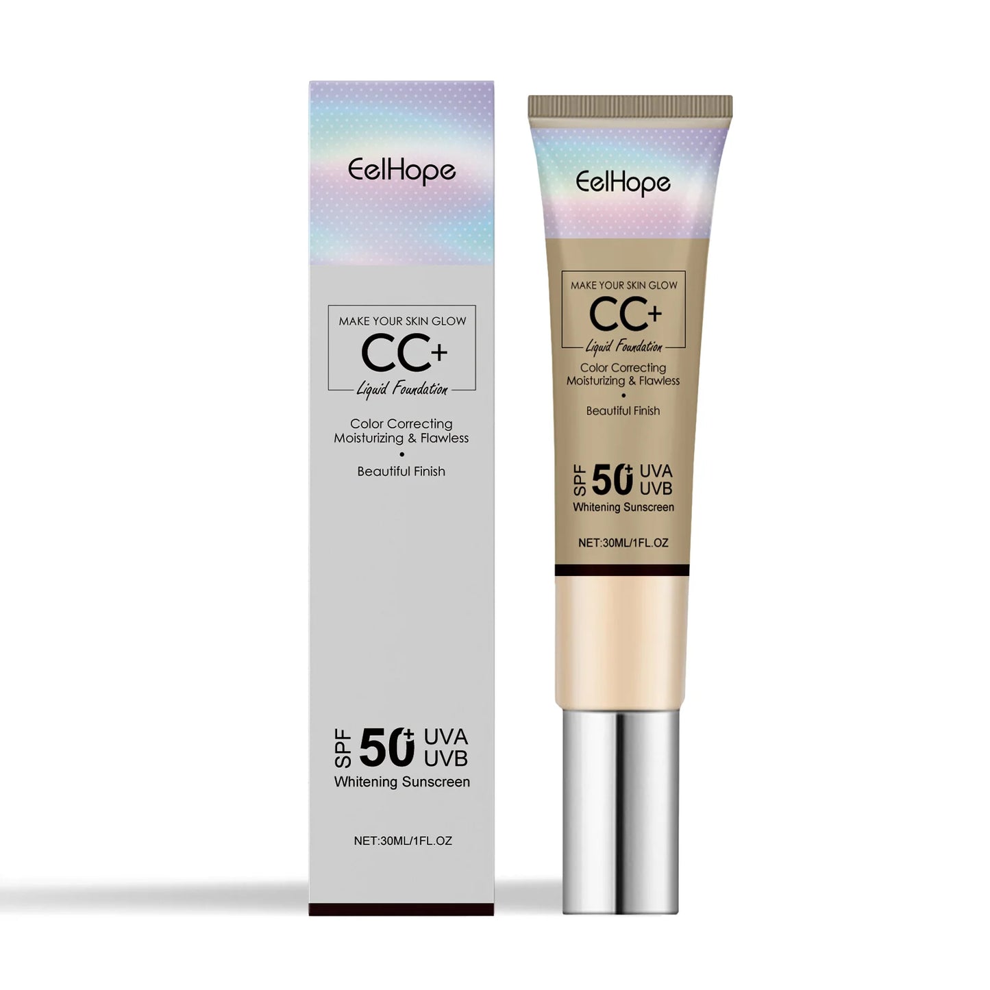 Cc Cream Foundation Smoothing Covering Oil Control Lightweight Moisturizing Brightening Sunscreen Liquid Foundation Skin Care Peaceful Pleasures Health and Wellness 30ml boxed