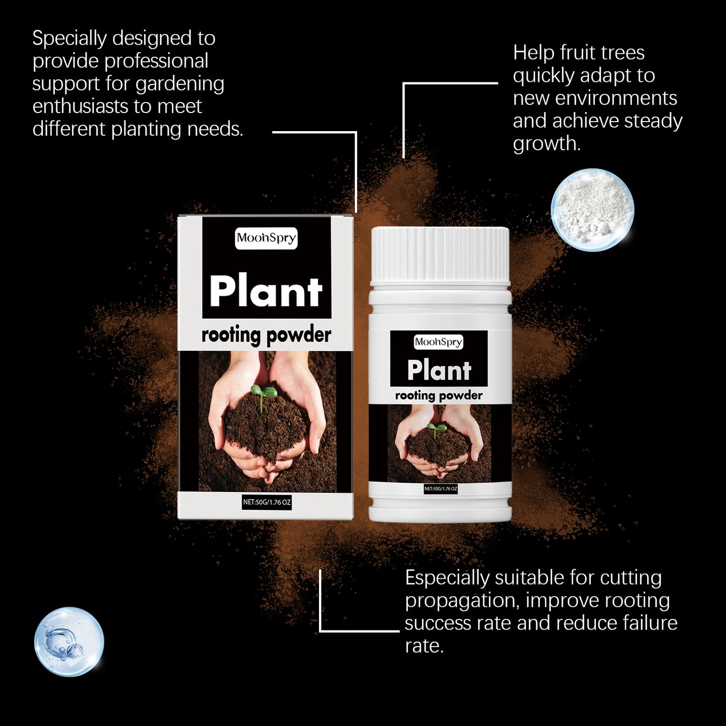 Moonspry Plant Rooting Powder | Root Growth Booster 50ml