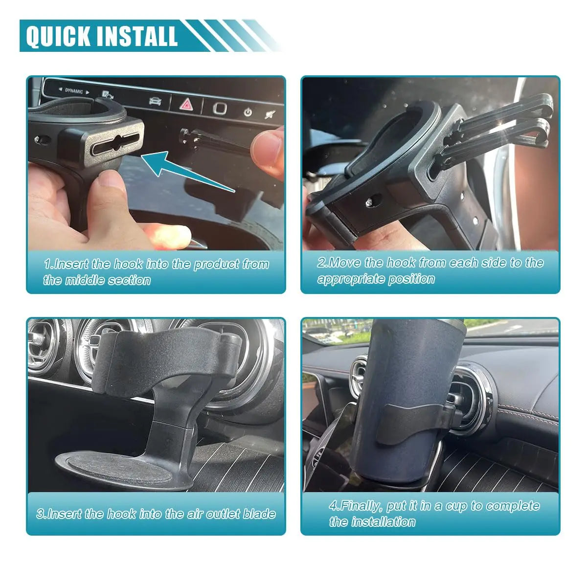 Car Air Vent Cup Holder – Universal Adjustable Drink Rack