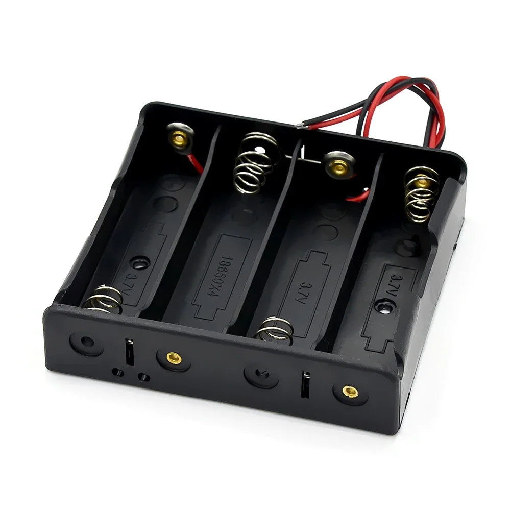 New Plastic 18650 Battery Storage Box Case 1 2 3 4 Slot Way DIY Batteries Clip Holder Container With Wire Lead For 18650 Battery Peaceful Pleasures Health and Wellness 4 Section