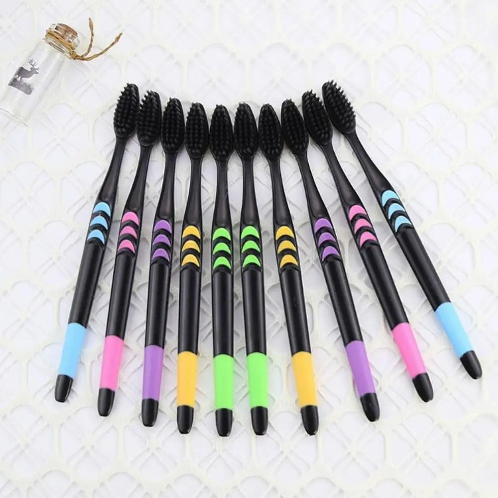 10-Pack Bamboo Charcoal Soft Toothbrush Set – Gum Care