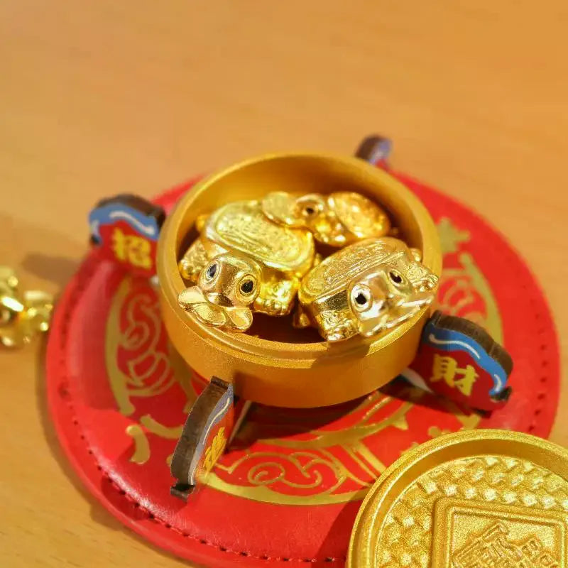 Feng Shui Golden Steamer & Lucky Turtle Ornament | Good Luck