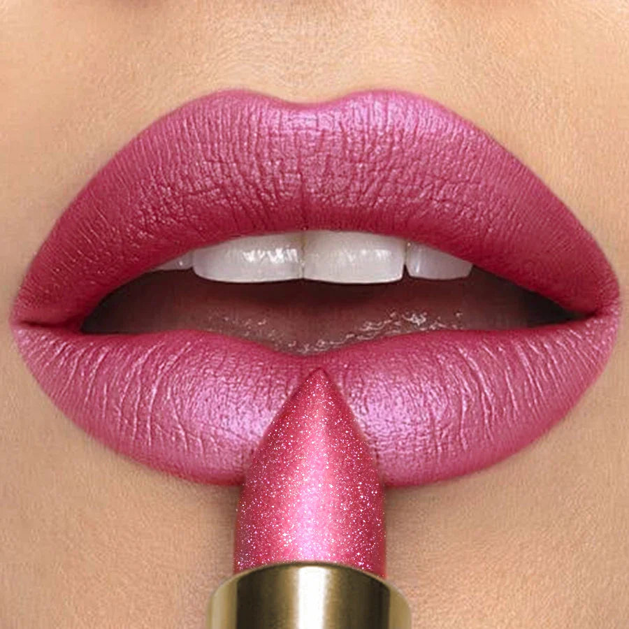 KAFURUX Metallic Glitter Lipstick – 16 Colors, Waterproof