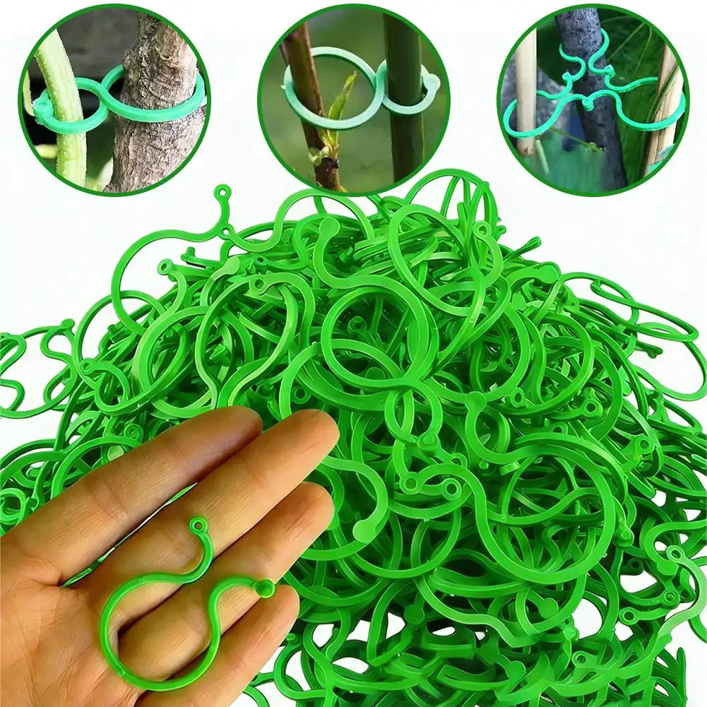 100pcs 8 Shape Garden Plant Clips Vining Climbing Plant Support Clamps for Vegetable Garden Binding Fixing Tools Peaceful Pleasures Health and Wellness