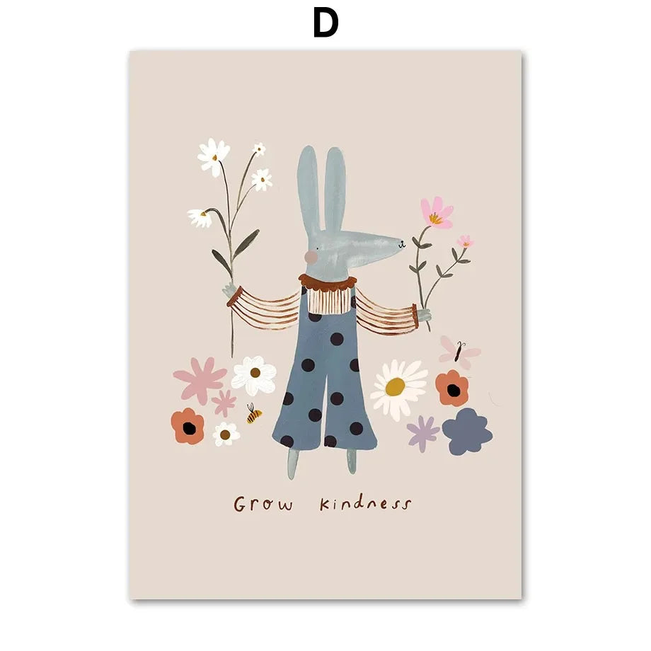 Funny Animal Scooter Kids Canvas Wall Art | Nursery Prints