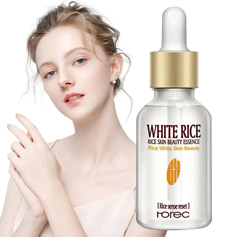 White Rice Face Serum Shrink Pores Moisturizing Elastic Skin Cream Smooth Wrinkles Younger for Glowing Skin Firm Care Essence Peaceful Pleasures Health and Wellness Default Title