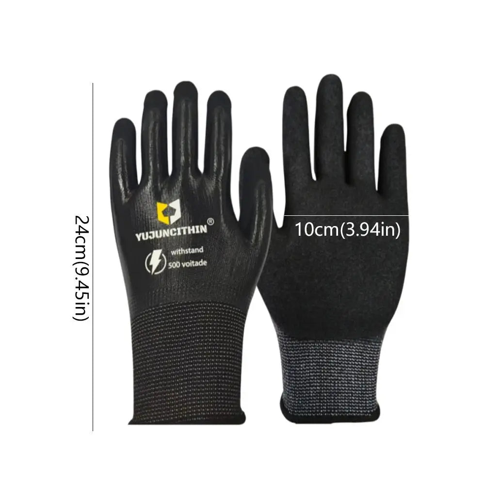 Durable 400/500V Insulated Working Gloves Nitrile Safety Safety Electrician Gloves Ultra-thin Protective Gloves Electrician Work Peaceful Pleasures Health and Wellness